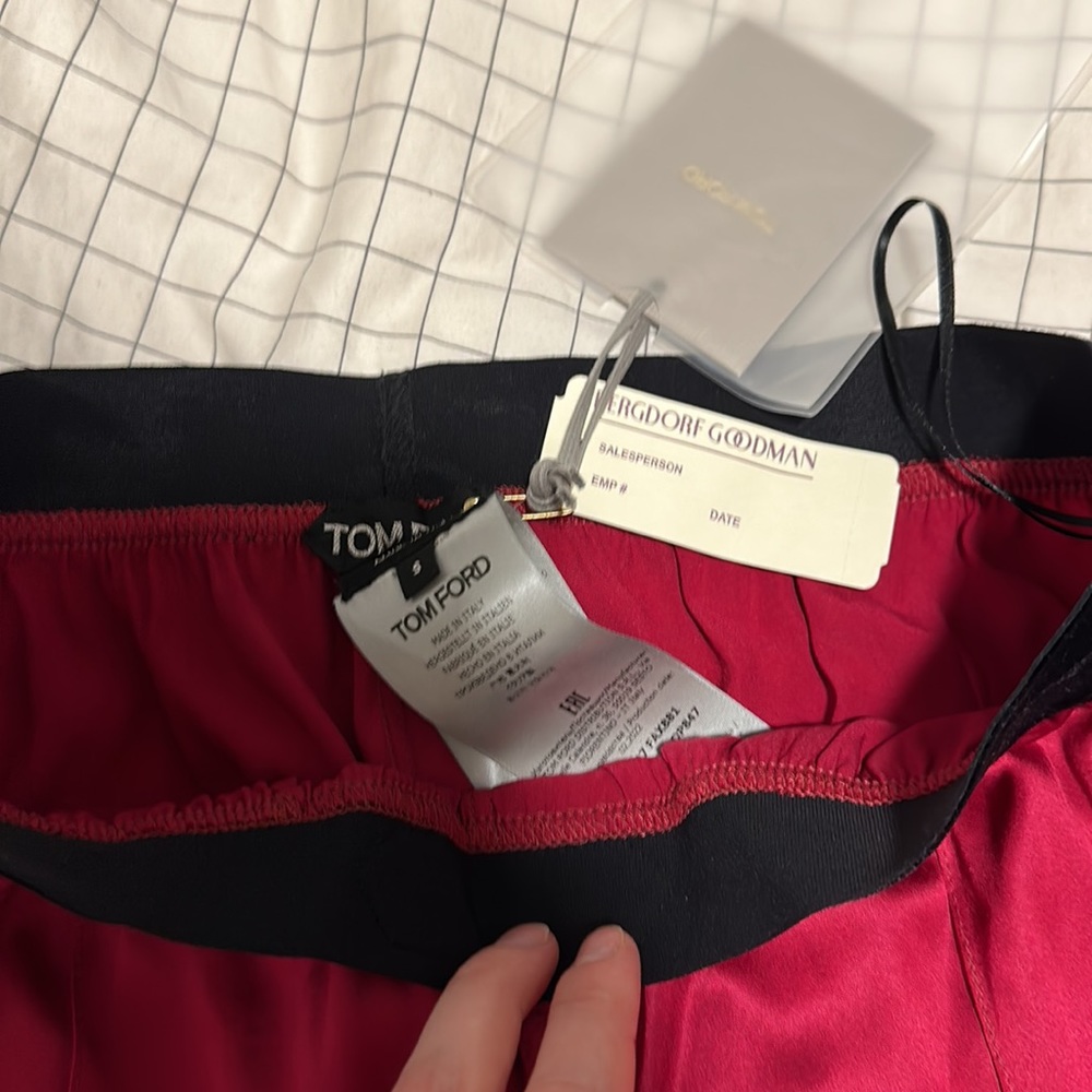 Tom Ford Stretch Silk Satin PJ Pants in Hot Pink, Size S - Picture 5 of 7